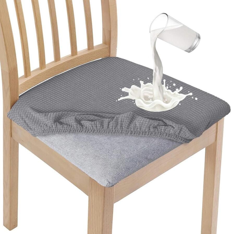 Waterdichte eetkamerstoelhoezen 4-delige set High stretch Wasbaar Stoelbescherming Banket keuken feest hotel