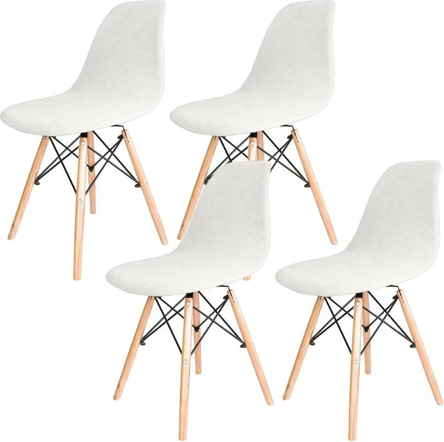 Waterdichte Eetkamerstoelhoezen Elastische Stoelhoezen voor Kantoor Zonder Mouwen Verstelbare Wasbare Scandinavische Stoelhoezen Beige