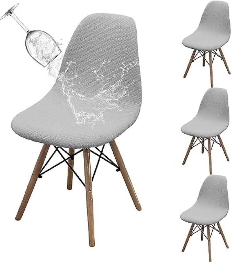 Waterdichte Stoelhoezen Set 4 Stuks Lichtgrijs