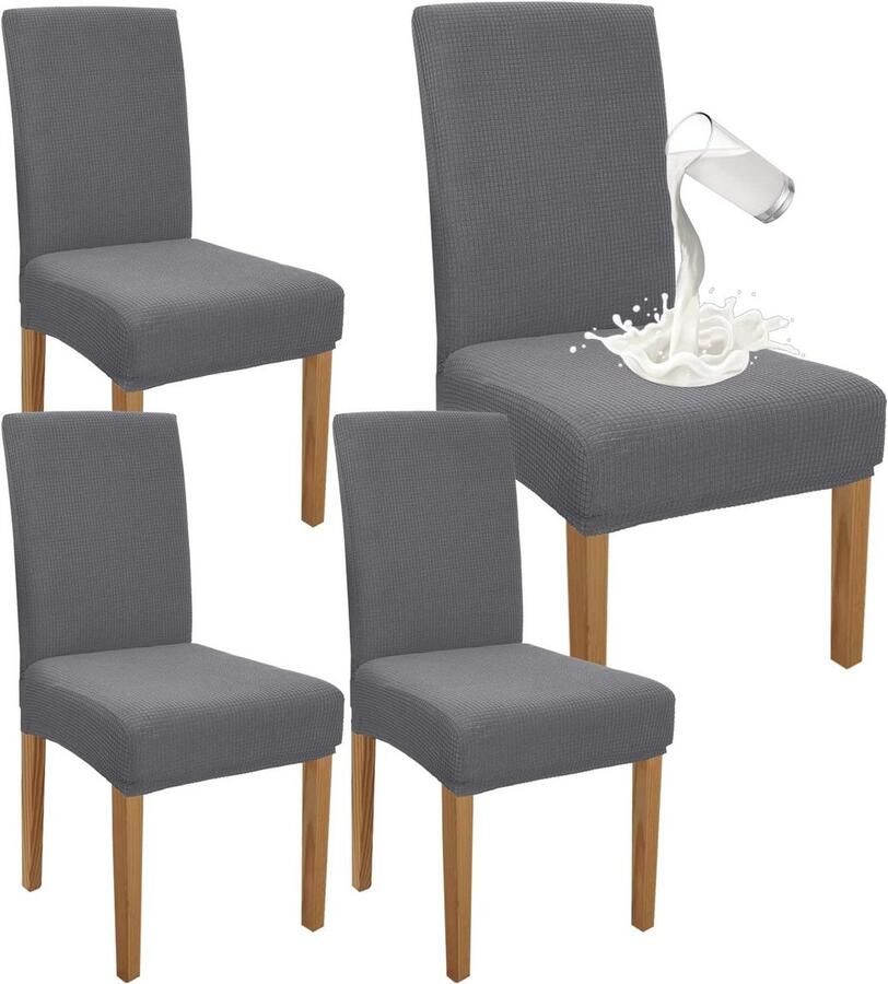 Waterdichte Eetkamerstoelhoezen Set van 4 Stretch Slipcovers voor Elk Gelegenheid