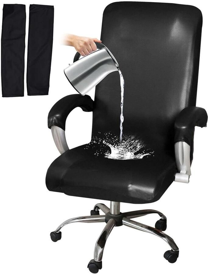 Waterdichte Elastische Bureaustoelhoes Universeel PU-leer met Armsteunen Bescherming voor Computerstoelen