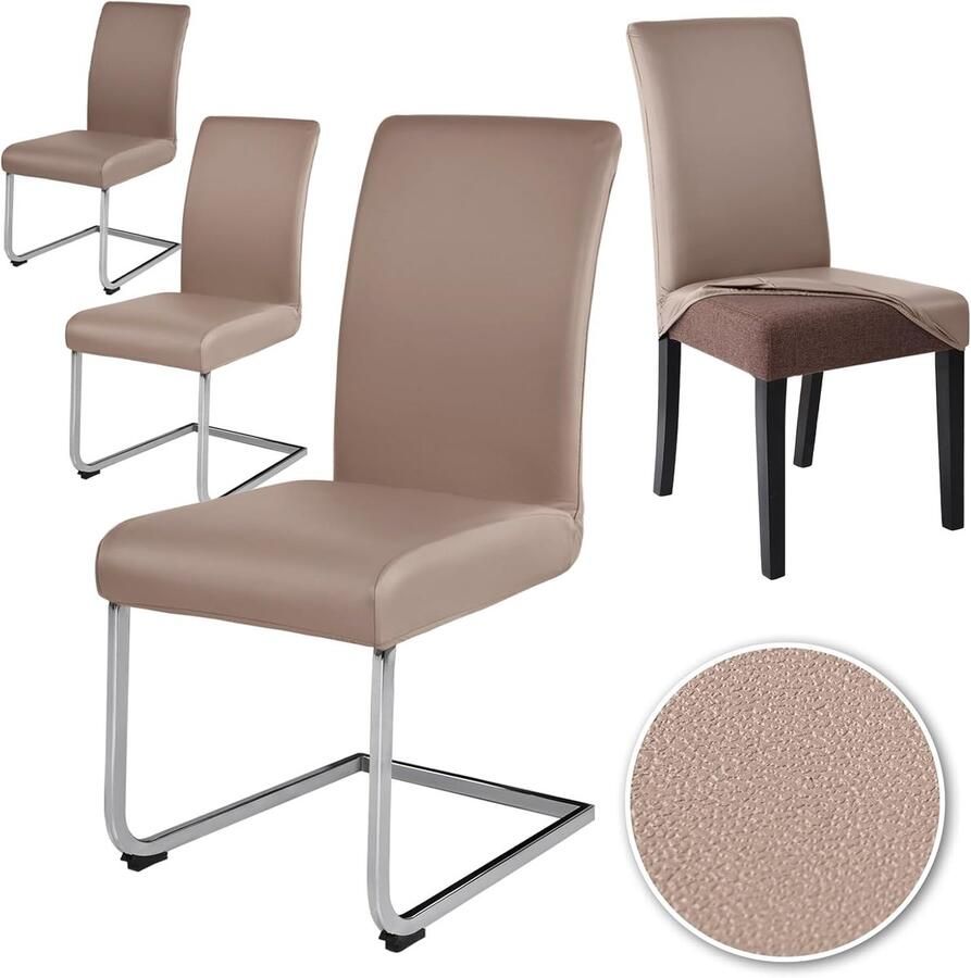 Waterdichte en Elastische Eetkamerstoelhoezen Set van 4 6 Stuks Universeel en Wasbaar Bescherming voor Stoelen in Keuken Restaurant en Hotel