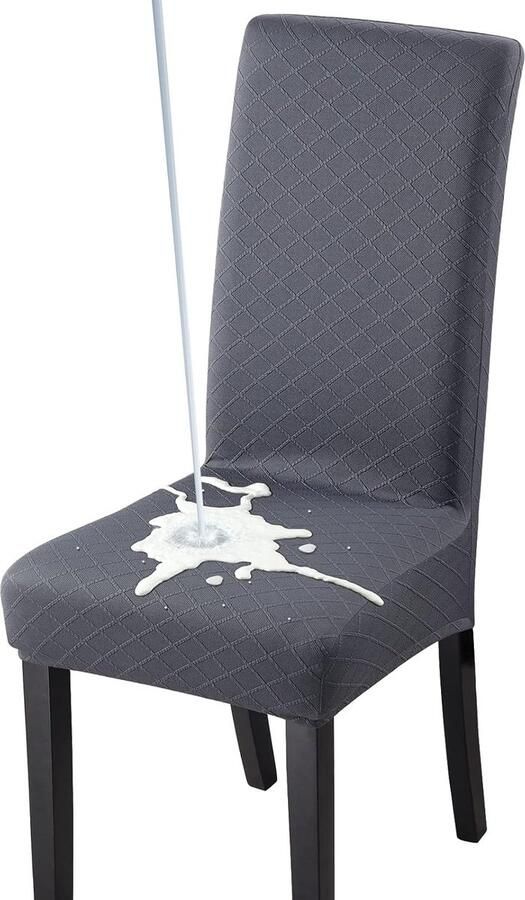 Waterdichte en Rekbare Stoelhoezen Set van 6 voor Eetkamerstoelen Moderne Verwijderbare Wasbare Bescherming