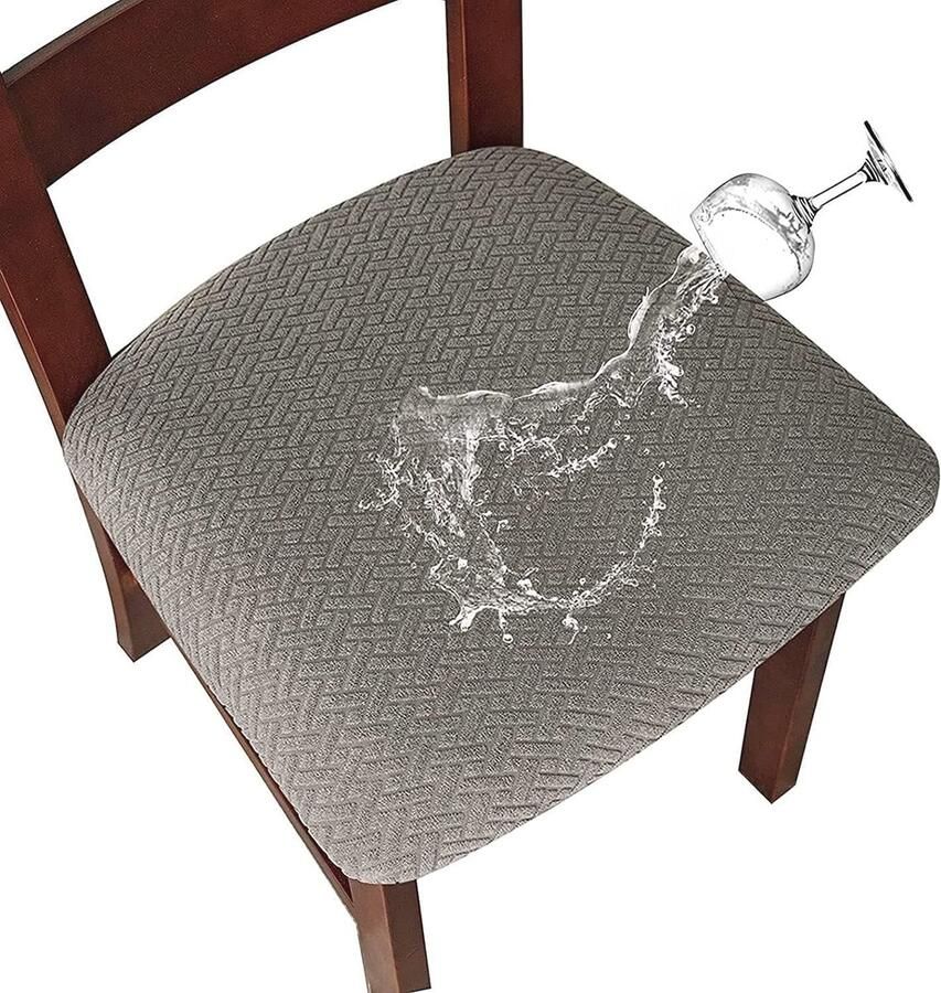 Waterdichte en rekbare stoelhoezen voor eetkamerstoelen Set van 6 Beschikbaar in lichtgrijs