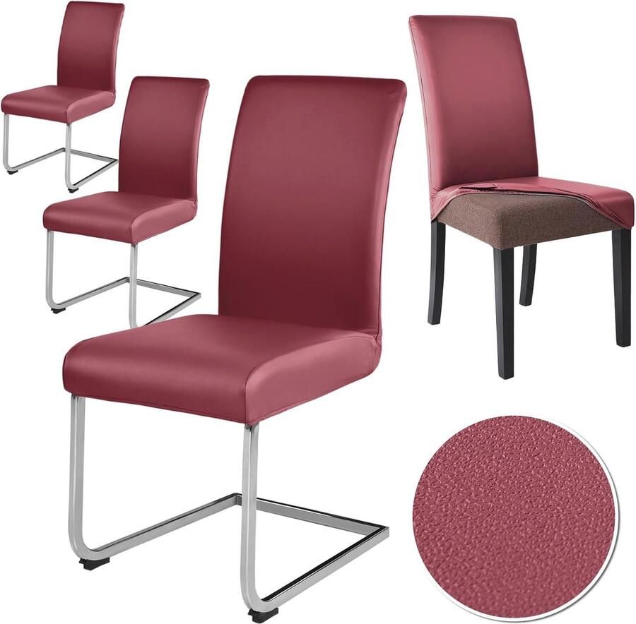 Waterdichte en Stretch Eetkamerstoelhoezen Set van 4 of 6 Stuks Wasbaar en Universieel voor Bescherming