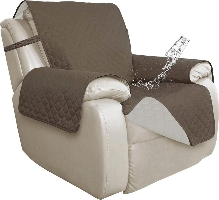 Waterdichte Fauteuilhoezen Omkeerbare Meubelsbeschermer voor Huisdieren & Kinderen Extra Grote Ligstoel Slipcover in Kameel Ivoor