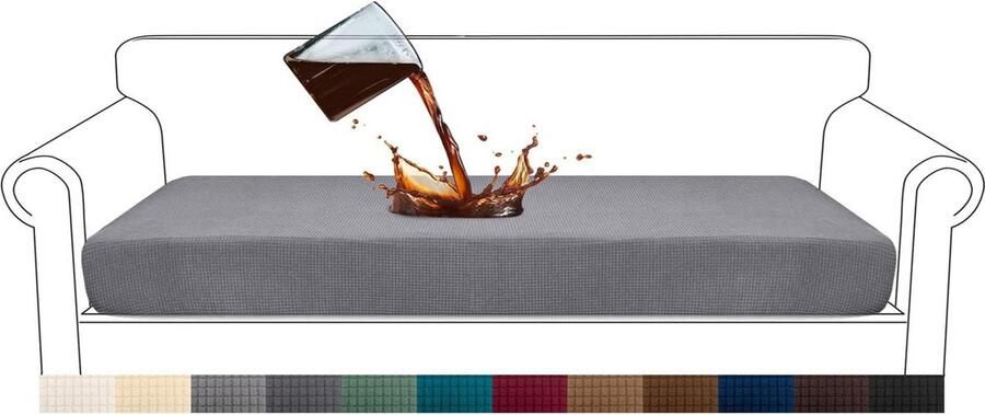 Waterdichte High Stretch Jacquard bankovertrek Premium zitkussenbescherming 4-zits bankhoes lichtgrijs