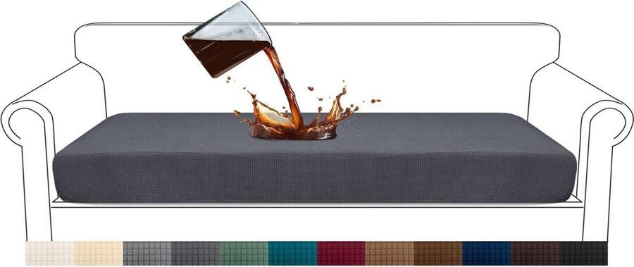 Waterdichte High Stretch Jacquard bankovertrek Premium zitkussenbescherming bankhoes voor bank (4-zits grijs)