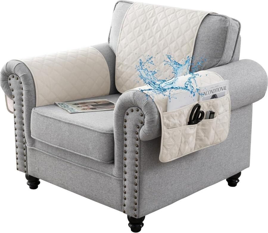 Waterdichte Hoes voor Fauteuil Armleuningen en Hoofdsteunen met Zakken