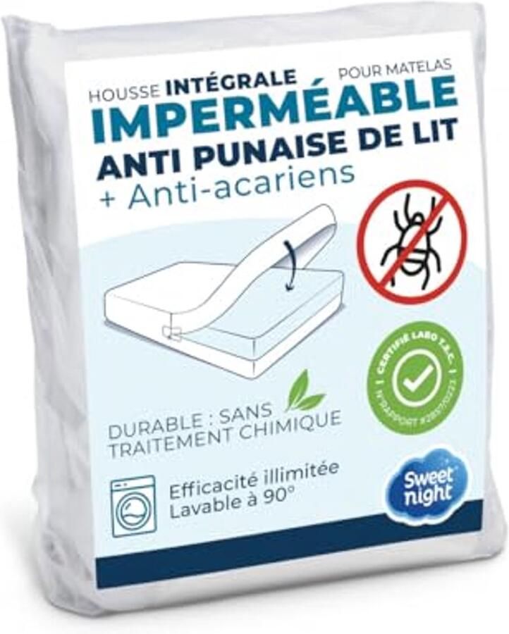 Waterdichte hoes voor matrassen 90 x 190 cm anti-vlekken en mijten renovatiematras met ritssluiting