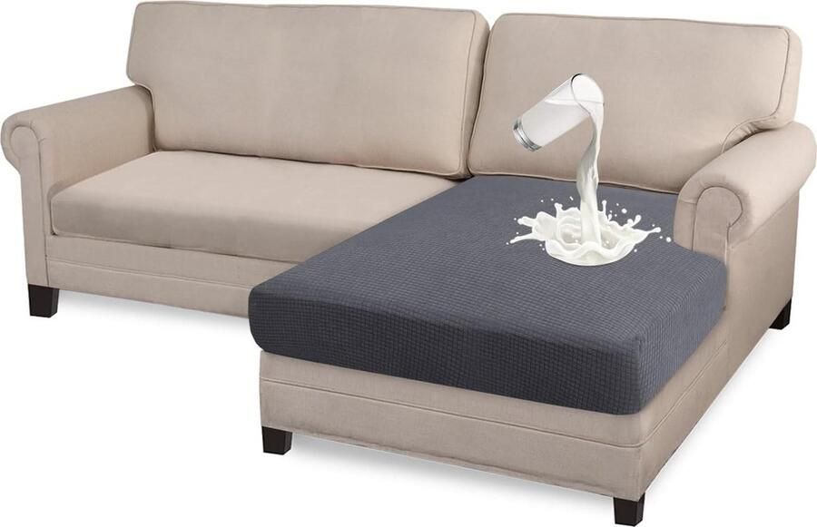 Waterdichte bankovertrek hoge stretch jacquard zitkussenbescherming Premium bankovertrek Chaise zits Lichtgrijs