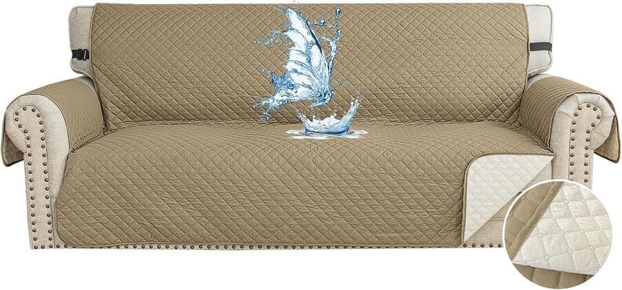 Waterdichte Krasbestendige Bankhoes 3 Zits voor Honden en Katten Antislip Universele Sofahoes