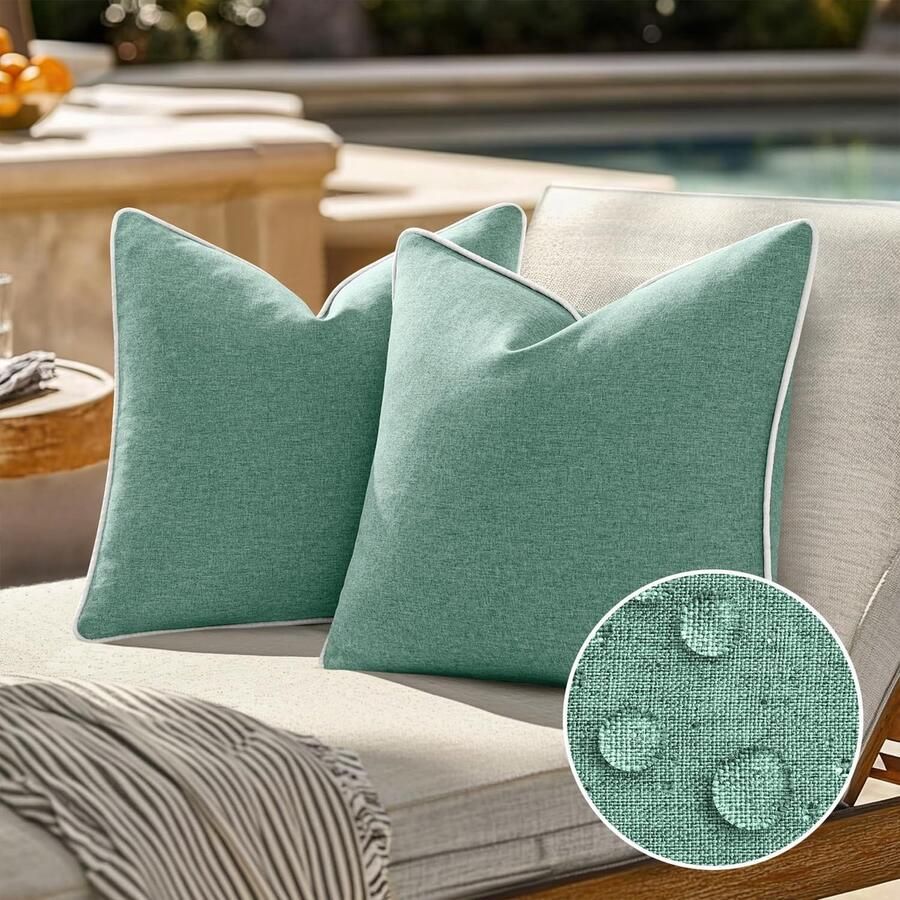 Waterdichte Kussenhoezen voor Buiten Set van 2 45 x 45 cm Decoratieve Kussenslopen voor Tuin Bank en Woonkamer