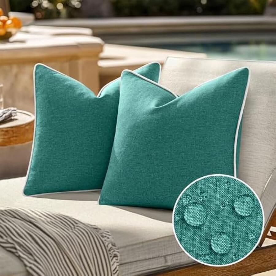 Waterdichte kussenhoezen voor buiten waterdicht bankkussen sierkussen kussenslopen decoratief kussen kussenhoes van polyester voor tuin bank woonkamer bed set van 2 50 x 50 cm