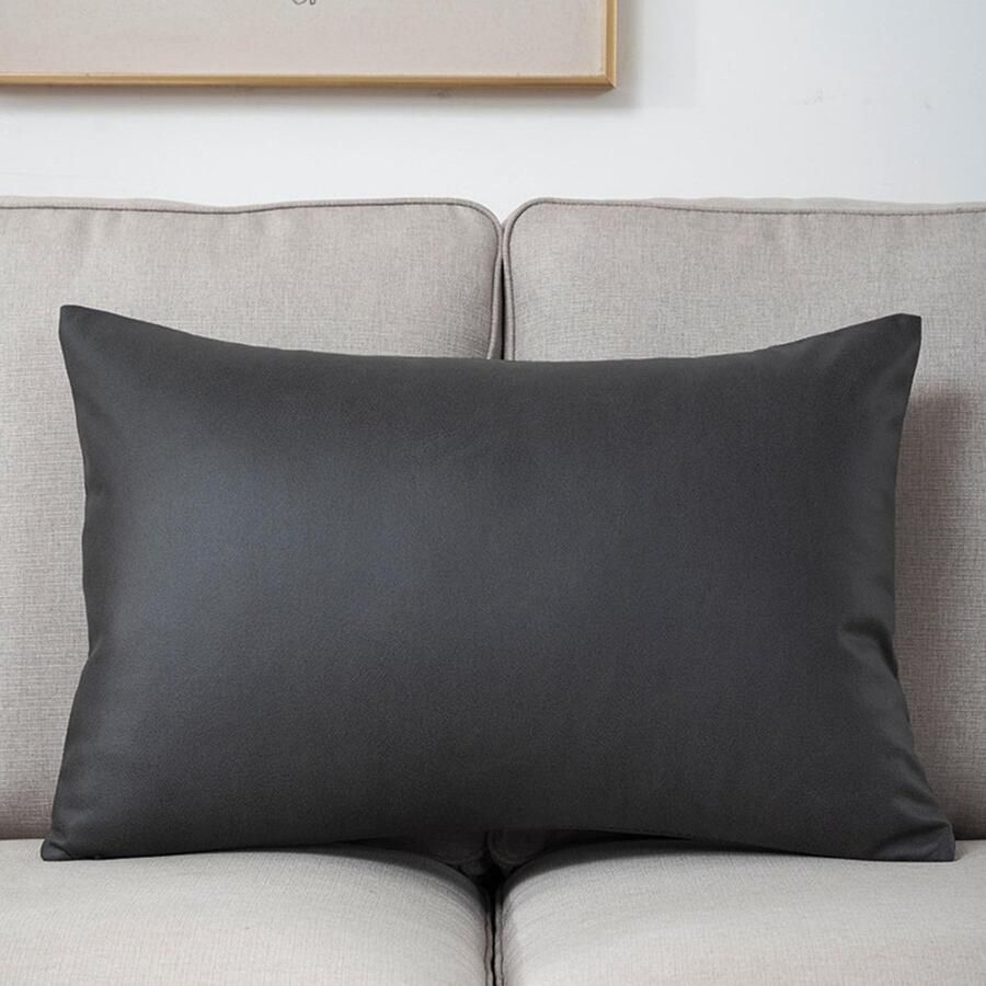 Furnibella -Waterdichte Kussensloop – Donkergrijs – 50x70 cm – Voor Buiten & Binnen – Sierkussenhoes voor Bank Tuin & Lounge – 1 Stuk