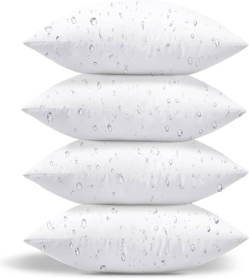 Waterdichte kussenvulling 45 x 45 cm set van 4 stabiel kussen wasbaar decoratief kussen bankkussen vulkussen voor bed bank buiten