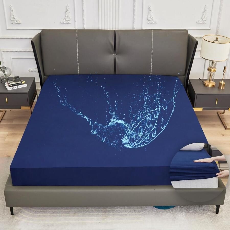 Waterdichte Matrasbeschermer 160x200 cm Ademend en Wasbaar Vochtbescherming voor Matrassen