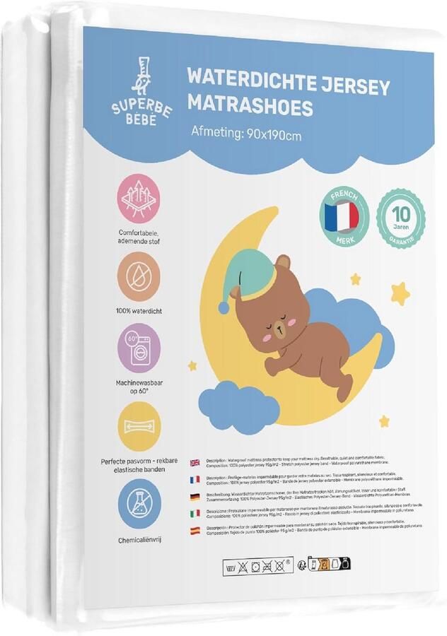 Waterdichte matrasbeschermer 90x190 cm Ademend en vochtbescherend Geschikt voor eenpersoonsbedden