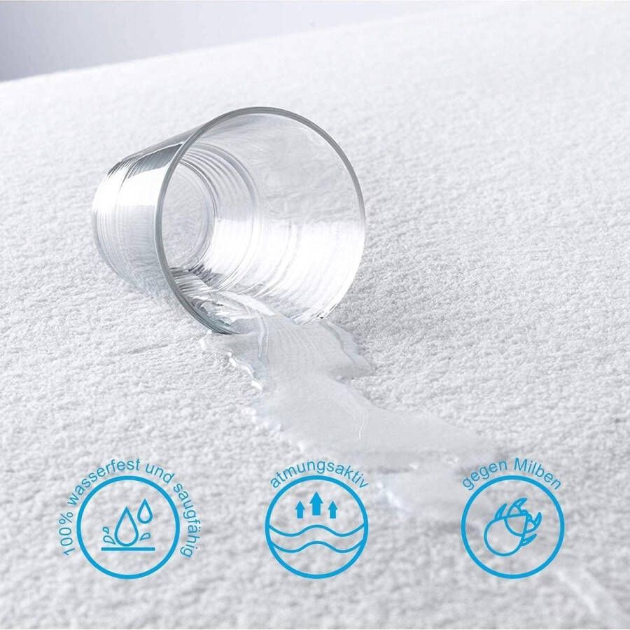 Waterdichte matrasbeschermer incontinentie 90 x 200 cm Topper beschermer hoeslaken anti-allergie matras hoeslaken met elastiek rondom