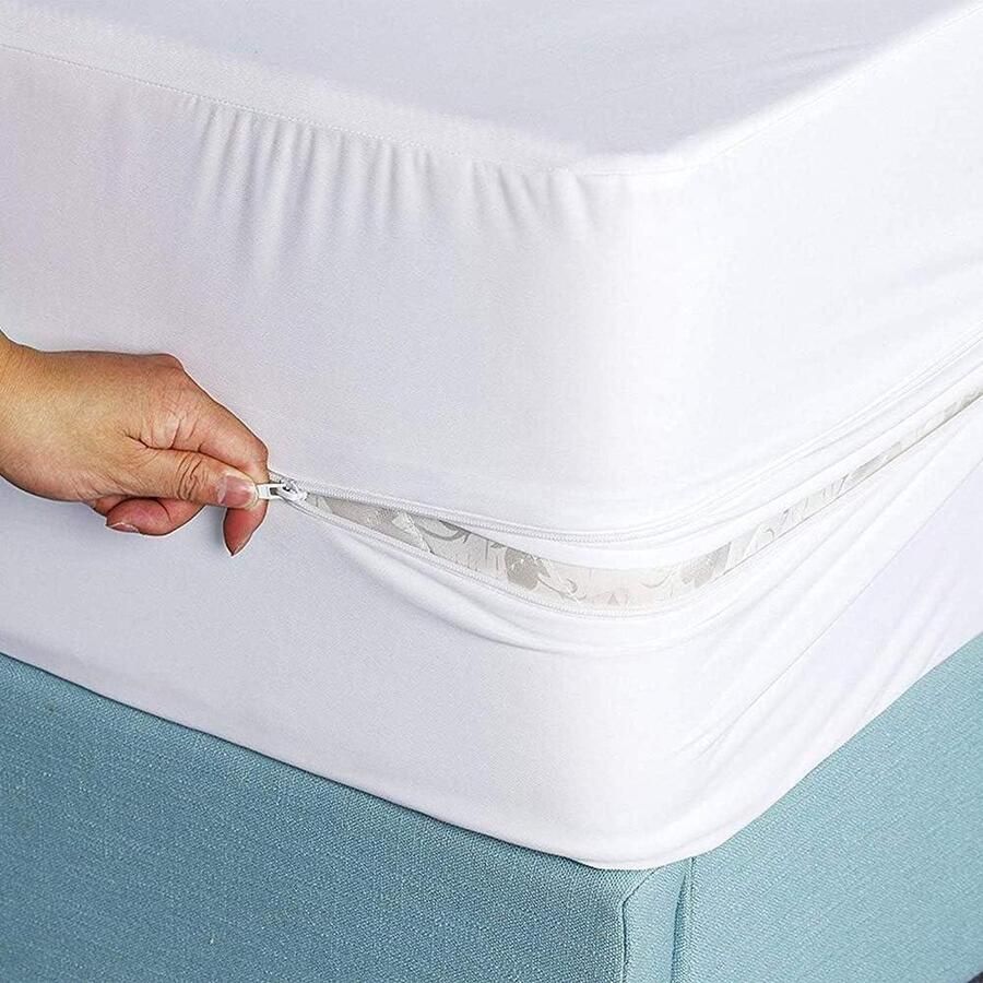 Waterdichte matrasbeschermer tweepersoonsbed hoeslaken waterdichte matrashoes met rits bescherming 30 cm diep tweepersoonsbed 140x200 cm