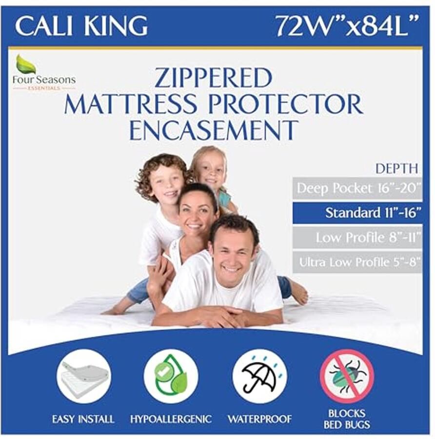Waterdichte matrasbeschermer voor California kingsize bed hypoallergeen en ademend