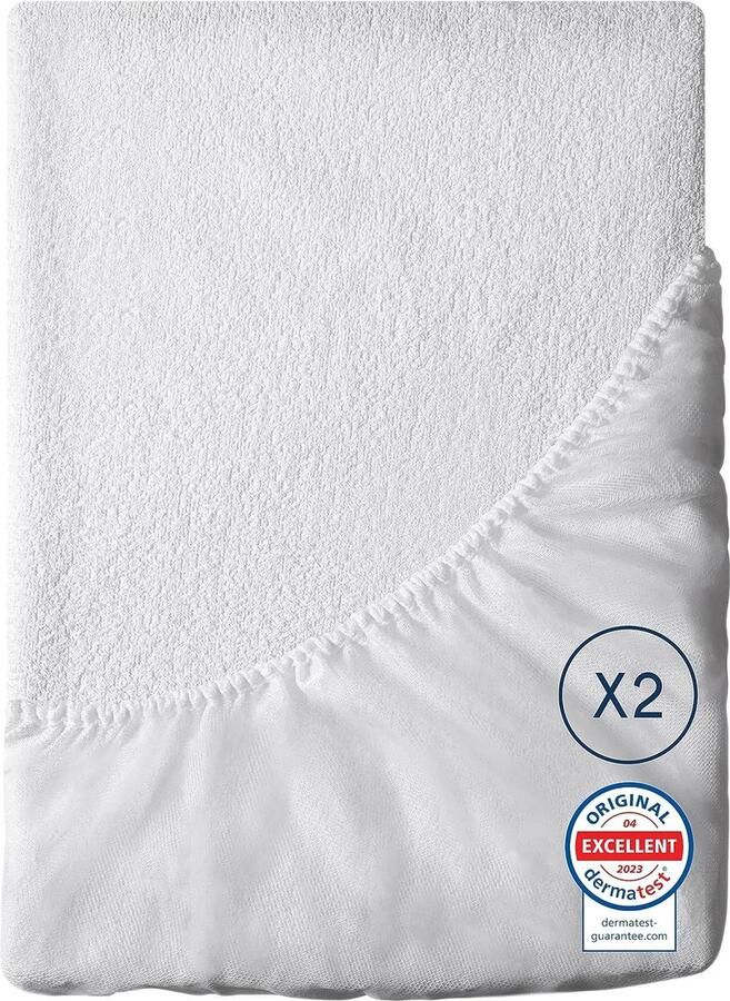 Waterdichte Matrasbeschermer voor Matras 140 x 200 cm Gecertificeerd OEKO-TEX en Bi-Ome Optimale Bescherming Ademend Hypoallergeen Anti-Mite Anti-Mold Tegen Bacteriën matrasbeschermer 140x200