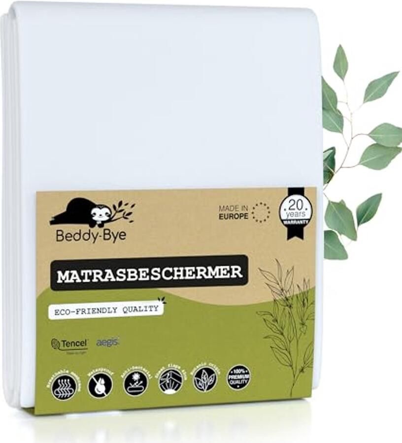 Waterdichte matrasbeschermer voor tweepersoonsbed 180 x 220 cm Ademend anti-mijt en anti-allergie