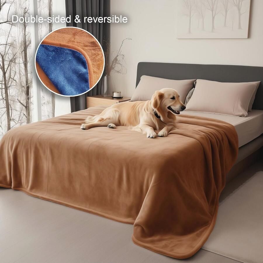 Waterdichte omkeerbare deken voor bescherming van matras en meubels 152 x 203 cm lekvrij en multifunctioneel