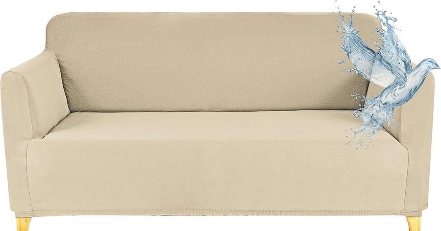 Waterdichte Rekbare Bankhoes 2-Zits Bescherming Voor Banken met Armleuningen Beige