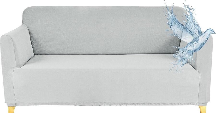 Waterdichte Rekbare Bankhoes voor 2-zits Banken Bescherming voor Banken met Armleningen Lichtgrijs