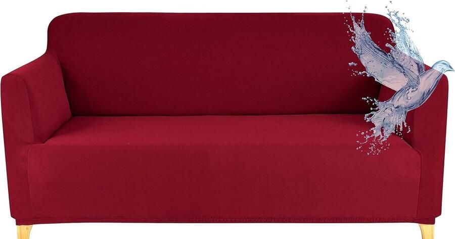 Waterdichte Rekbare Bankhoes voor 2-Zits Banken met Armleningen Wijnrood