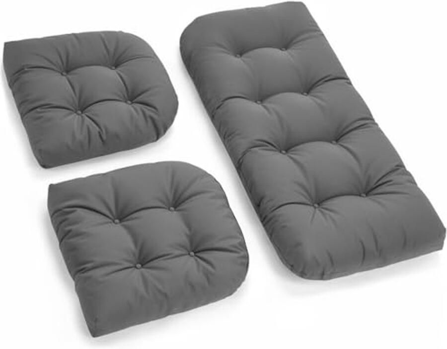Waterdichte rieten stoelkussens voor buiten – Set van 3 ideaal voor loveseat en terrasmeubels