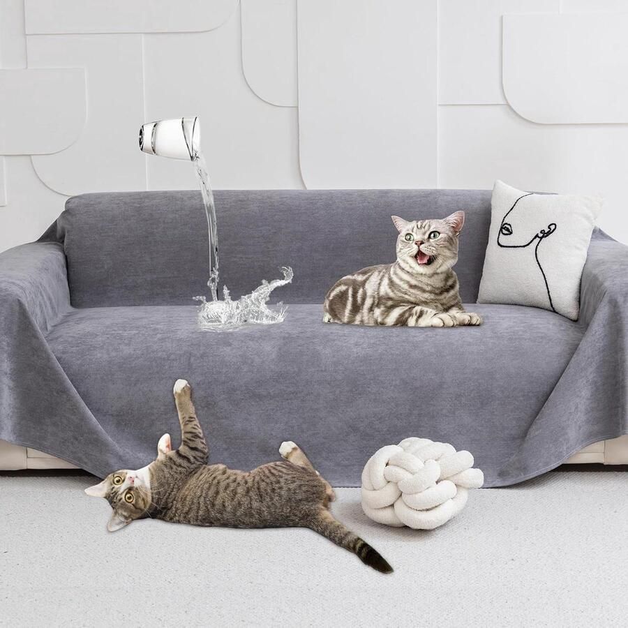 Waterdichte Sofa Cover Bescherming Huisdieren 1 stuk Grijs 300x180cm