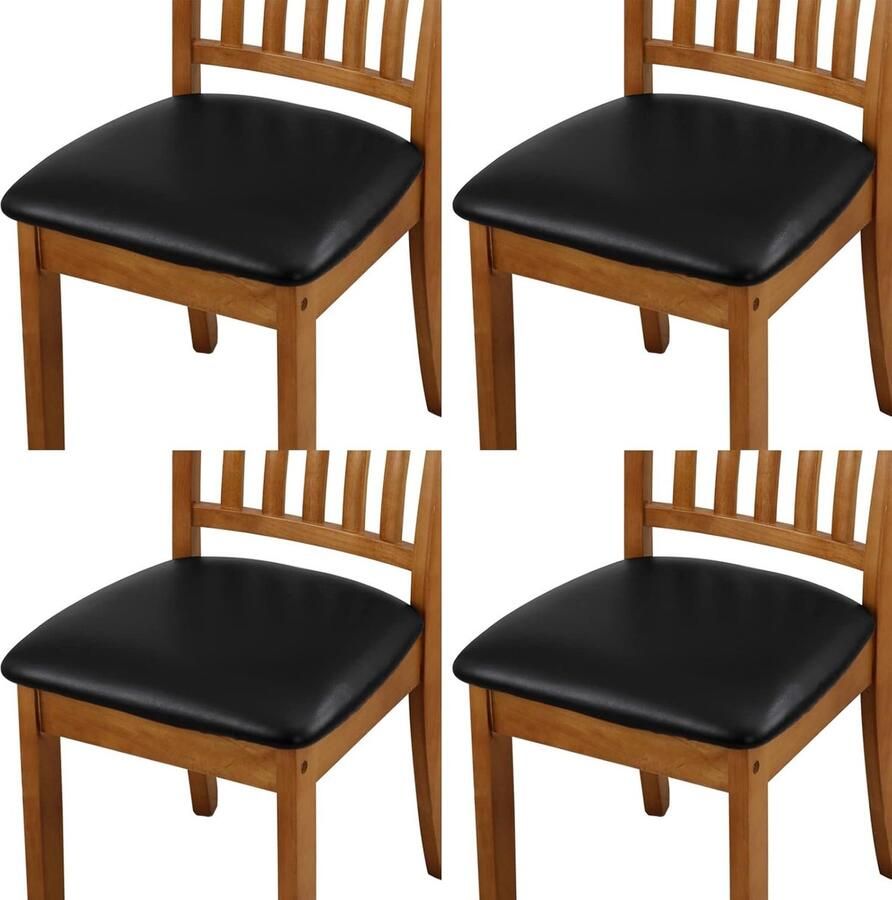 Waterdichte Stoel Seat Covers Set van 4 PU Lederen Seat Covers voor Eetkamerstoelen Stretch Eetkamer Keuken Stoel Seat Covers Protectors voor Thuis Restaurant Banket
