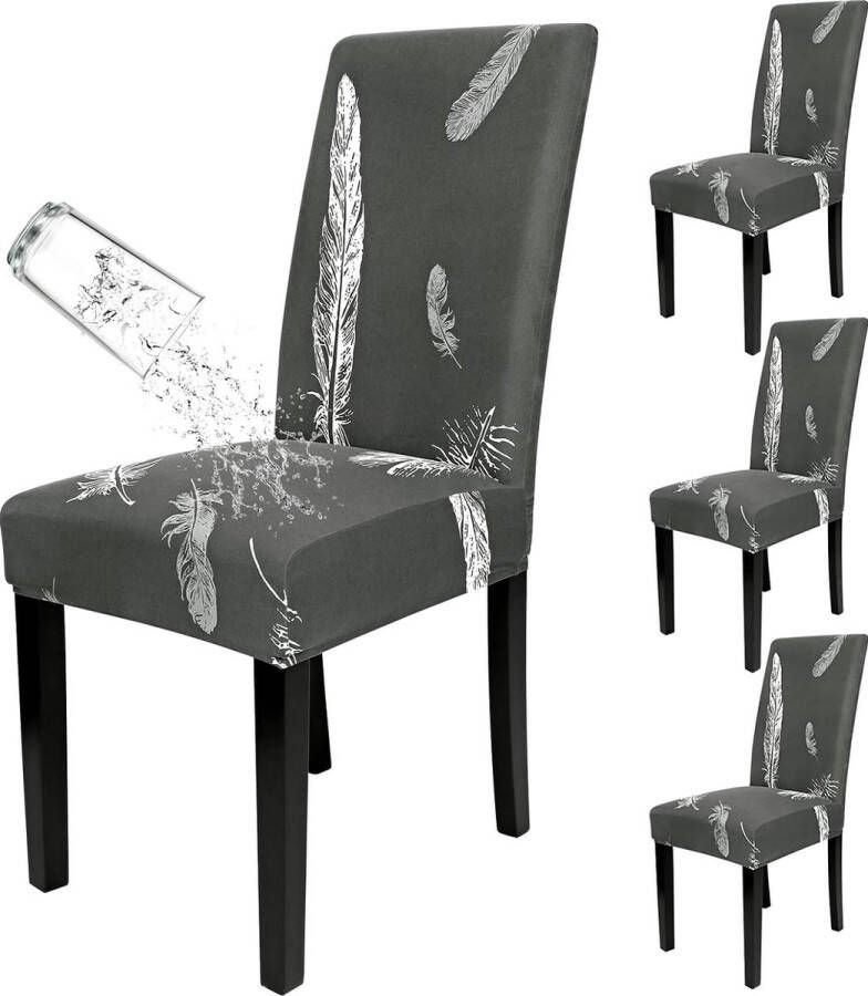 Waterdichte stoelhoezen set van 4 eetkamerstoelhoezen stretchstoelhoes met elastische band stretch afneembaar eetkamerstoel beschermende stoel voor hotel keuken bruiloftsfeest