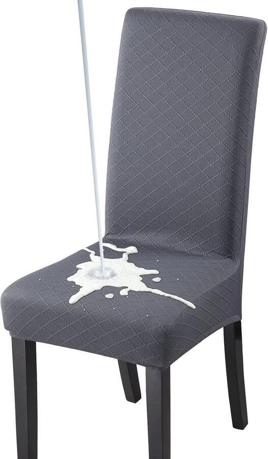 Waterdichte stretch stoelhoezen voor eetkamerstoelen set van 6 elastisch en wasbaar