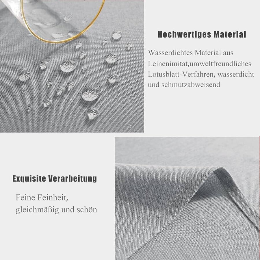 Waterdichte tafelloper modern 1 stuk lichtgrijs polyester 40 x 140 cm