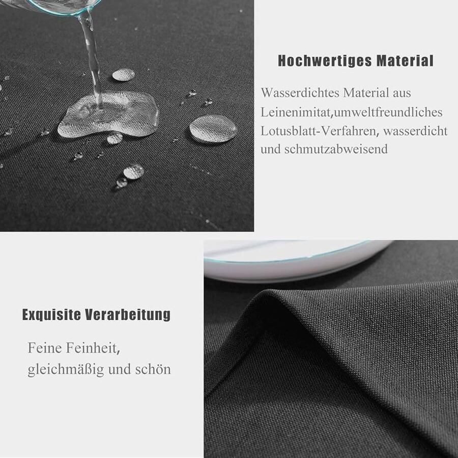 Waterdichte tafelloper modern en afwasbaar 1 stuk zwart 40 x 140 cm