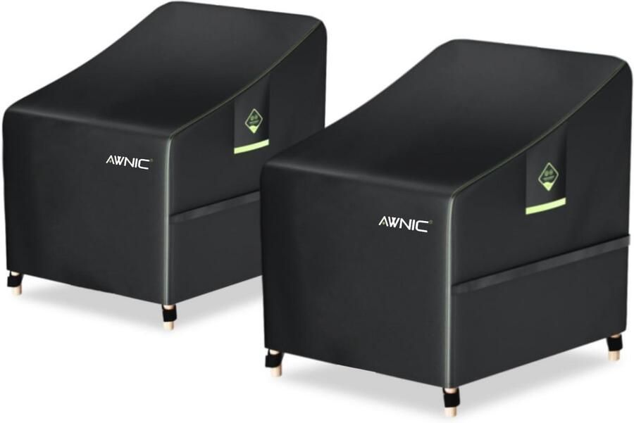 Waterdichte tuinstoelhoezen 2 stuks 420D Oxford heavy-duty UV-bestendig en winddicht voor fauteuils en stapelstoelen