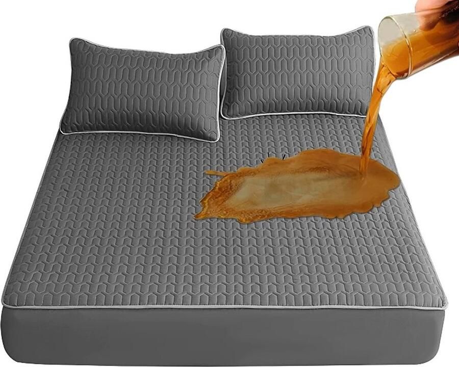 Waterdichte Verhoogde Matrasbeschermer – Verstevigde Latex Kussen – Huidvriendelijke Quilted Bedbedekking – Geschikt voor Matras 120x200x30 cm – Matrasbeschermer Waterdicht Latex Matrasbescherming Verhoogde Matrasbeschermer