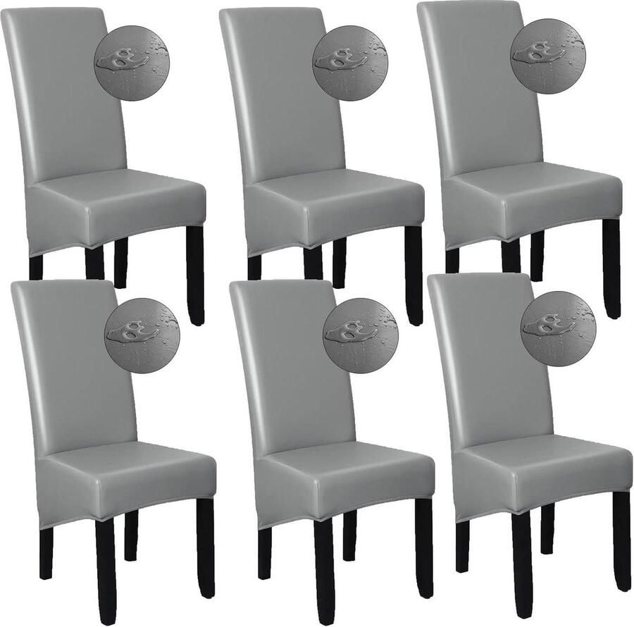 Waterdichte XL stoelhoezen set van 2 PU-stoelbekleding universele stretch stoelbekleding eetkamer bruiloft banket party decoratie