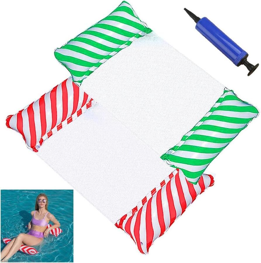 Waterhangmat 2 Stuks Water Hangmat Luchtbed Zwembad Luchtmatras Opblaasblaar Zwembad Strand Waterspeelgoed Vakantie Must Have Voor In De Zomer!