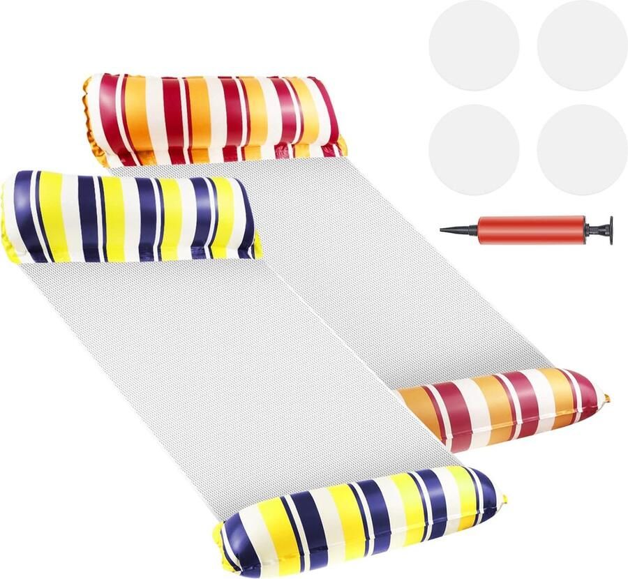 Waterhangmat 2 Stuks Water Hangmat Luchtbed Zwembad Luchtmatras Opblaasblaar Zwembad Strand Waterspeelgoed Vakantie Must Have Voor In De Zomer!
