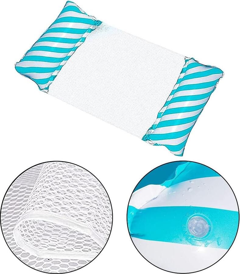 Waterhangmat 2 Stuks Water Hangmat Luchtbed Zwembad Luchtmatras Opblaasblaar Zwembad Strand Waterspeelgoed Vakantie Must Have Voor In De Zomer!