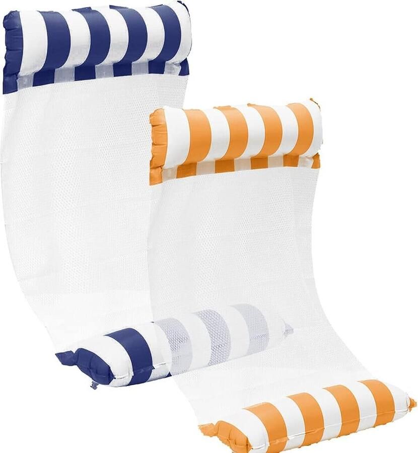 Waterhangmat 2 Stuks Water Hangmat Luchtbed Zwembad Luchtmatras Opblaasblaar Zwembad Strand Waterspeelgoed Vakantie Must Have Voor In De Zomer!