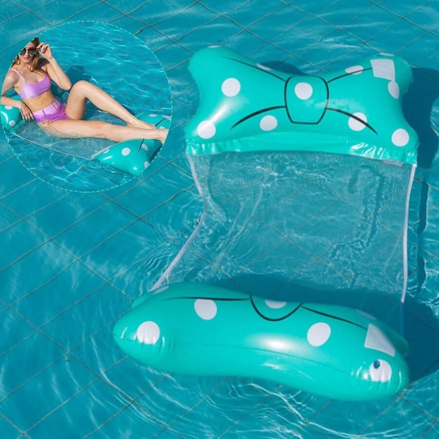 Waterhangmat met Zwemmatras Opblaasbare Lounge-Waterstoel Drijvende Hangmat voor Volwassenen en Kinderen Waterhangmat