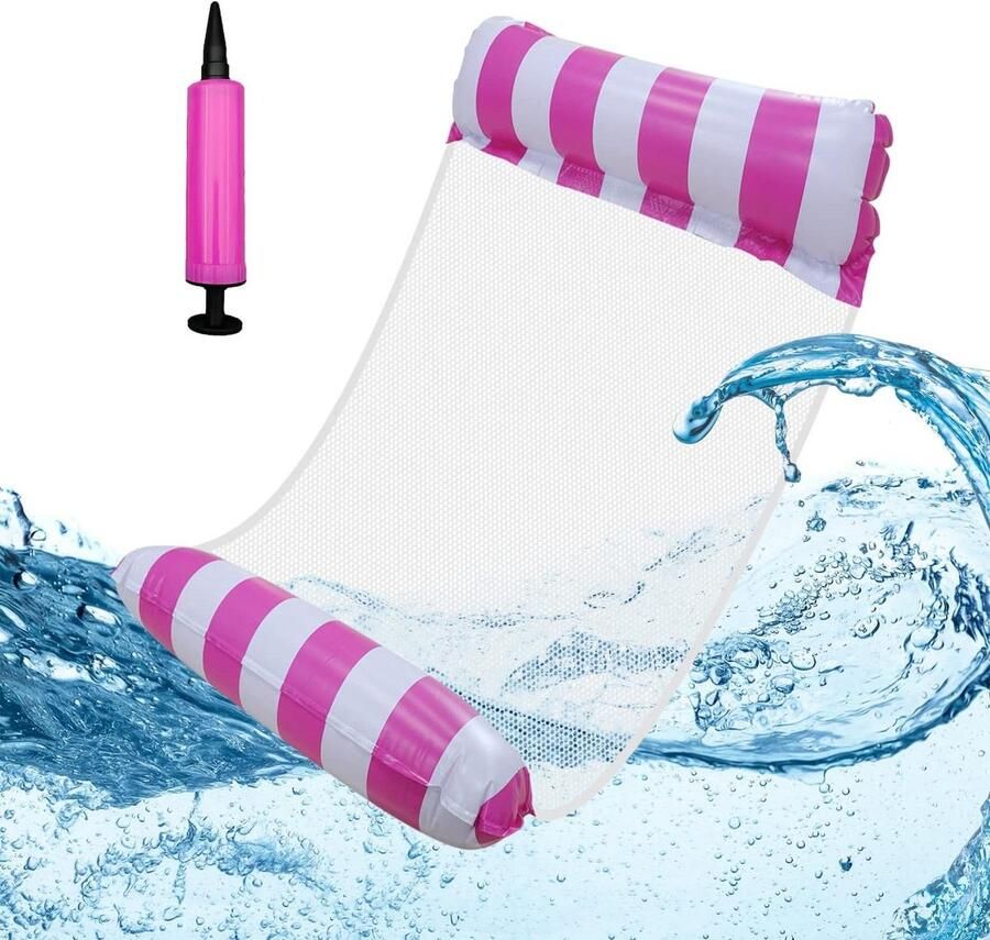 Waterhangmat opblaasbaar luchtbed 4-in-1 waterspeelgoed zwembadaccessoires voor volwassenen en kinderen Waterhangmat