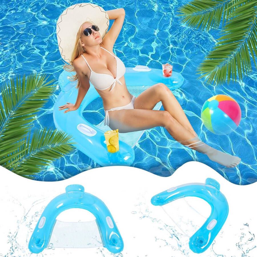 Waterhangmat Water Hangmat Luchtbed Zwembad Luchtmatras Opblaasblaar Zwembad Strand Waterspeelgoed Vakantie Must Have Voor In De Zomer!