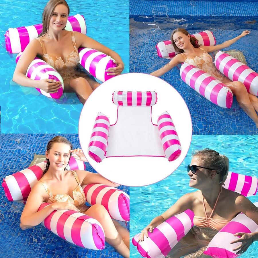 Waterhangmat Water Hangmat Luchtbed Zwembad Luchtmatras Opblaasblaar Zwembad Strand Waterspeelgoed Vakantie Must Have Voor In De Zomer!