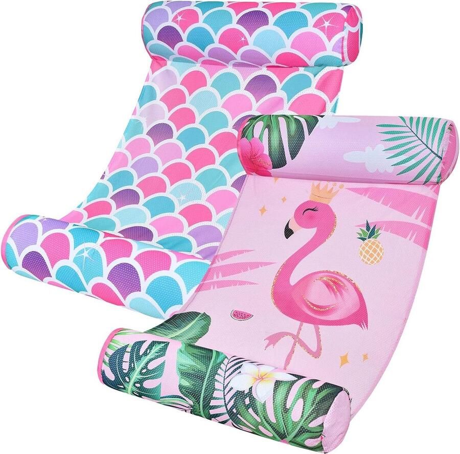 Waterhangmat Zeemeermin drijvende hangmatten Opblaasbare zwemstoel voor flamingo zwembad Zomerentertainment Zwembadfeesten Waterhangmat